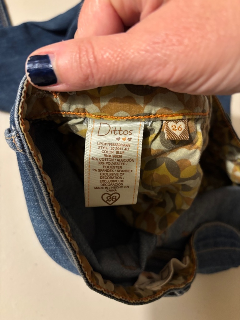 Dittos Medium Wash Skinny Jeans Size 26 Embroidered Elevated Casual Cottagecore - Picture 7 of 10
